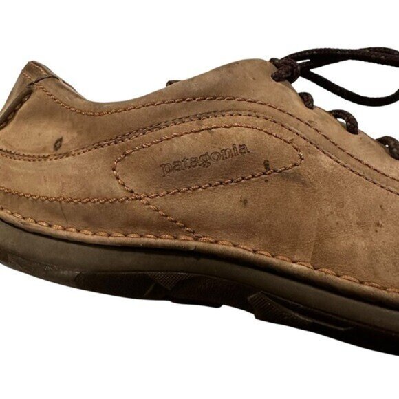 Patagonia Shoe Men's 15 Balsam Peat Brown Leather Lace Up Hiking Walking Oxford - Picture 8 of 9